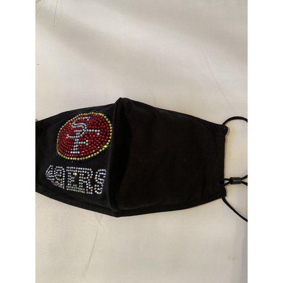 San Francisco 49ers Bling Rhinestone Face Mask Side Logo - Picture 3 of 10